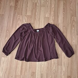 NWT Tobi Wine Color Sz M Women's Flowy High/low Blouse Rayon